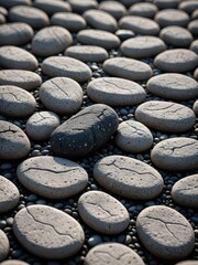 Poster - black stone in a sea of white stones.