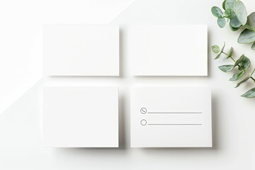 Business card mockup on isolated white background created with generative AI