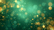 © Pramesti - Abstract green background with golden bokeh lights and sparkles