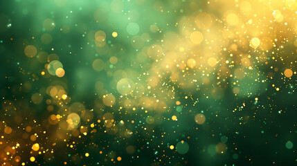 Wall Mural - abstract green and gold bokeh background