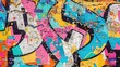 © meisa - Vibrant Seamless Graffiti Pattern on Aged Concrete Wall