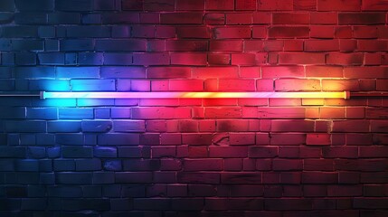 Wall Mural - The neon light on brick walls background very detailed and realistic shape