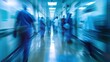 © suphamit - Blurred image of doctor and patient in hospital corridor. Blur image. Background image.