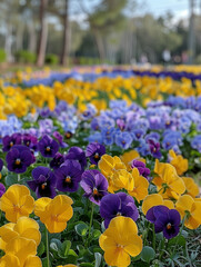 Poster - Purple and yellow flower fields