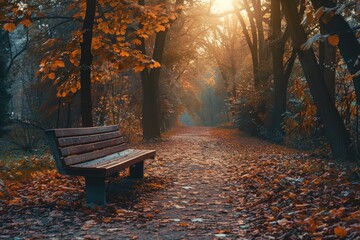 Wall Mural - Forest Bench