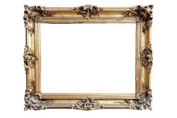 Wall Mural - Antique Gold Picture Frame Isolated isolated on white background