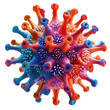 © Sippung - Colorful virus model with spiky surface and varied hues on transparent background clipart
