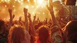 © Varunee - Lively Outdoor Music Festival with Diverse Crowd Celebrating and Rocking to Vibrant Stage Lighting and Performance