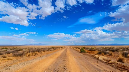 Poster - A dirt road passing through a desert