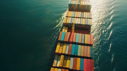 Poster - Container ship top view picture