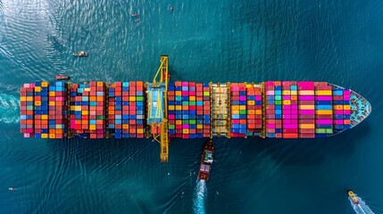 Poster - Container ship a massive cargo ship fully img