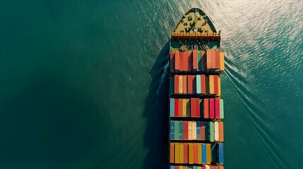 Poster - A container ship a huge cargo ship