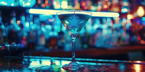 Poster - Martini Glass on Bar