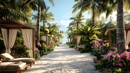 Wall Mural - Landscape with an exclusive beach club img