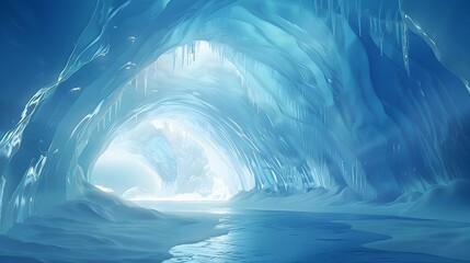 Wall Mural - Ice caves with a blue ice dome img