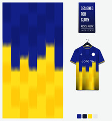 Wall Mural - soccer jersey fabric textile pattern design for football kit, sport t-shirt mockup for football club. Uniform front view. Geometric pattern for sport background. Checkered pattern.
