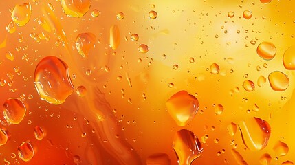 Fototapete - Abstract orange colorful background with oil on water surface Oil drops in water abstract psychedelic abstract image : Generative AI