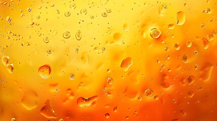 Fototapete - Abstract orange colorful background with oil on water surface Oil drops in water abstract psychedelic abstract image : Generative AI