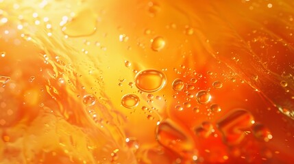 Fototapete - Abstract orange colorful background with oil on water surface Oil drops in water abstract psychedelic abstract image : Generative AI