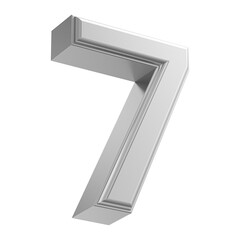 Silver 3D Number 7