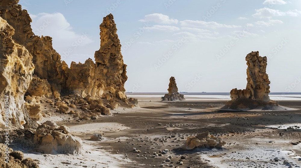 Limestone prehistoric chimneys geological rock formations salt lake ...