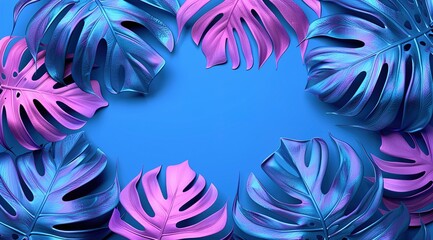 Poster - blue and white fractal