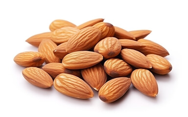 Wall Mural - almonds isolated on white background. Peeled almonds