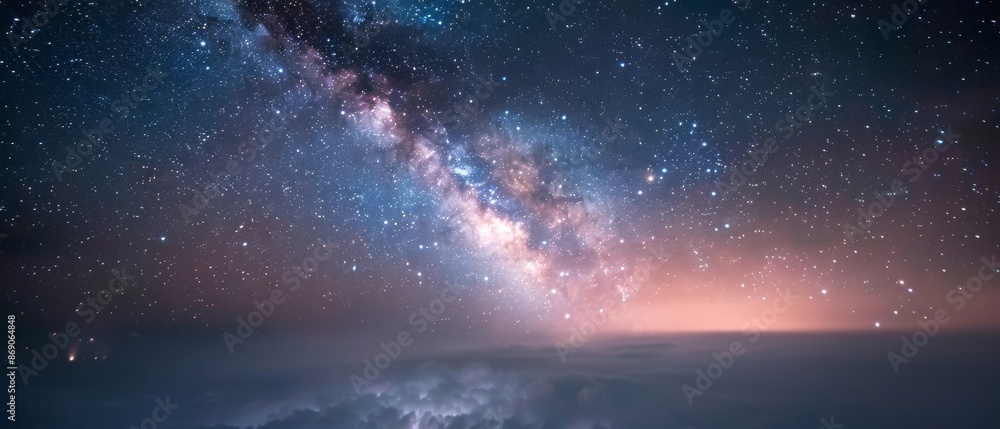 Breathtaking panorama of the Milky Way galaxy illuminating the night ...