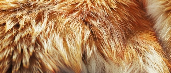 Wall Mural - Panoramic close-up, high detail scan of fox fur material, Generative AI 