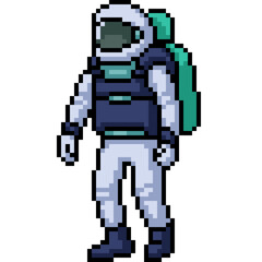 Poster - pixel art of space astronaut suit