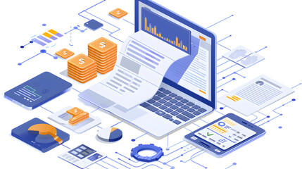 Automated Invoice and Receipt Management, the automation of invoice and receipt management with an image depicting automated data capture and categorization of financial documents