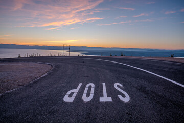 Wall Mural - asphalt road on the picturesque coast of the adriatic sea