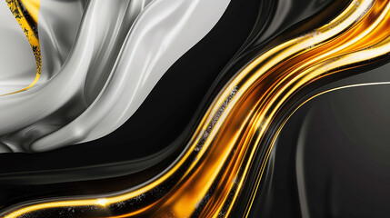 Poster - gold white black abstract presentation background