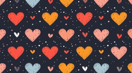 Wall Mural - Background with an adorable and seductive heart pattern