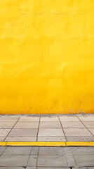 Poster - Yellow wall with empty street background