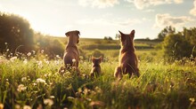 Two Dogs And Cat In The Garden Free Stock Photo - Public Domain Pictures