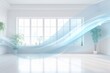 © kenkuza - Blue waves of fresh clean air in the apartment. Fresh scent and air filtration effect