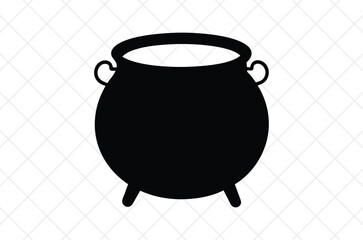 illustration of a cauldron silhouette, cauldron vector illustration, cauldron silhouette, Halloween silhouette isolated vector Illustration, png, cauldron icon