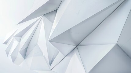 Wall Mural - a closeup photograph of a modern geometric triangle pattern on a soft whitegray background