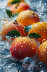 Poster - Close up of fresh fruit in water