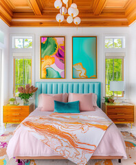 Sticker - bedroom with color paint