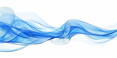 abstract blue vector wave, white background