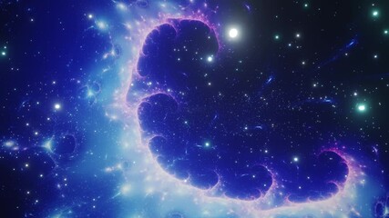 Wall Mural - travelling into deep space to nebula and galaxy