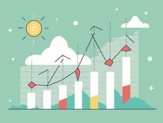 Wall Mural - Investing with Confidence: Visualizing Growth and Success through Ascending Graphs