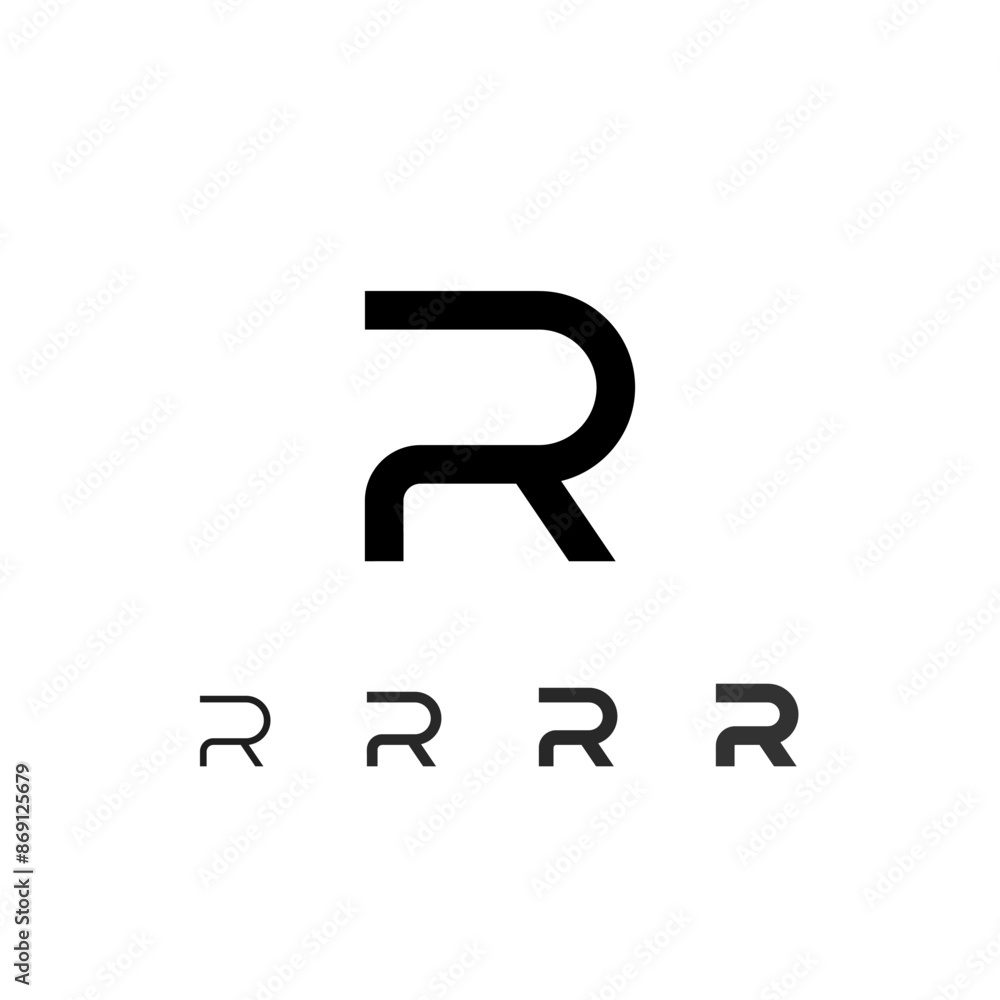 Technical digital font, cyber space alphabet, set of five different ...