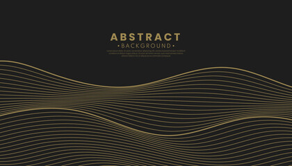 Wall Mural - abstract wave background with blue gold and curves. luxury wallpaper.