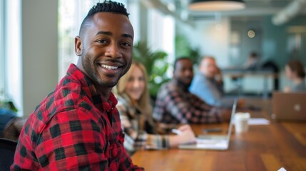 Sticker - Smiling man in office meeting