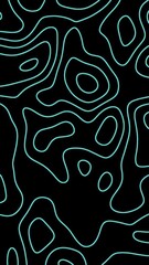 Wall Mural - Terrain topographic map line moving abstract background vertical in deep blue and tosca colors