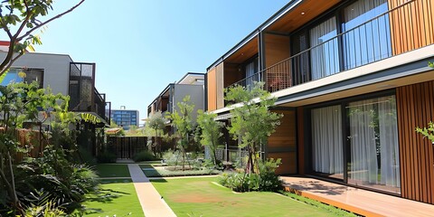 Wall Mural - Courtyard of Modern Residential Buildings