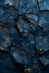Wall Mural - Close up of grey bedrock with electric blue liquid pattern